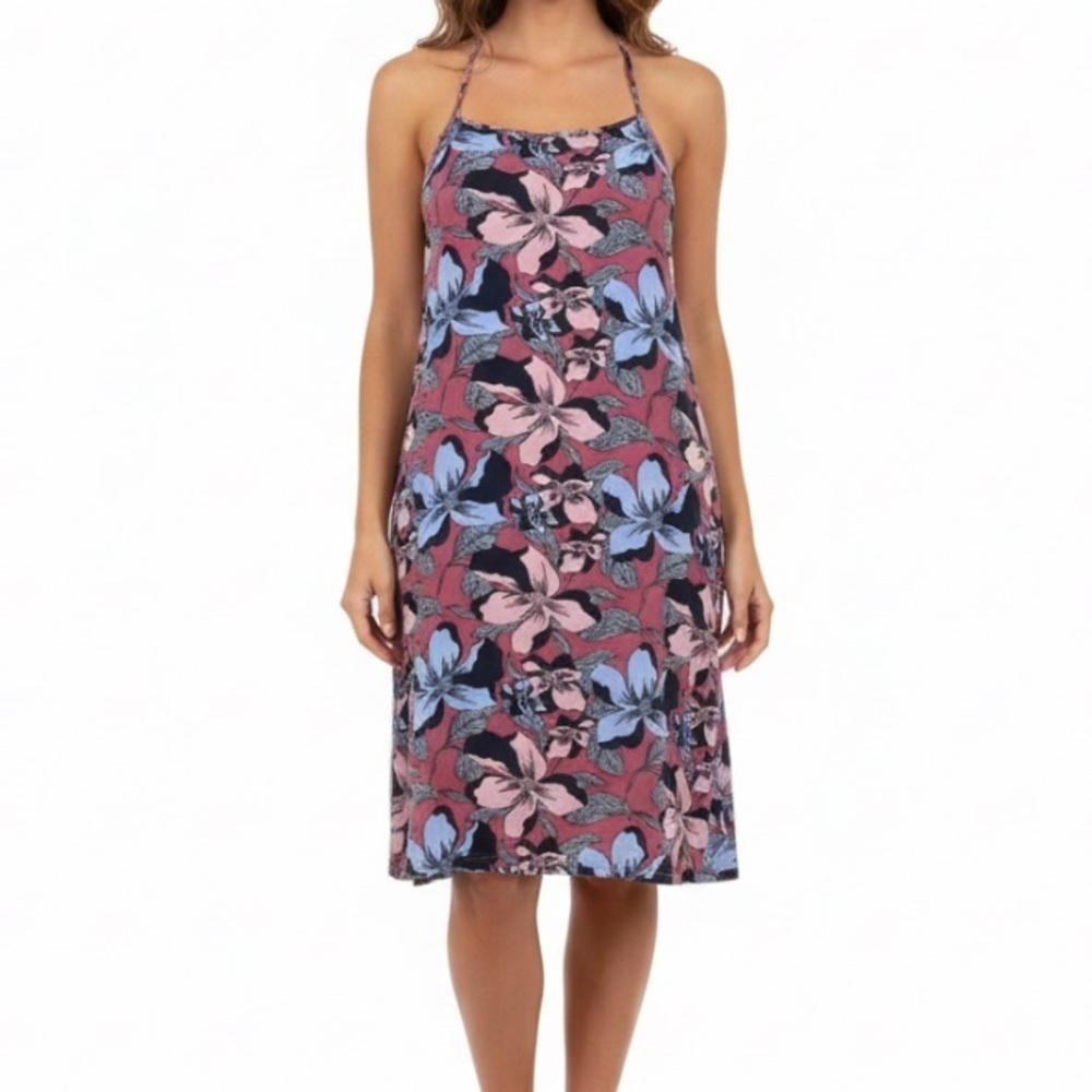 Twik Floral Flower Multi Color High neckline dress
